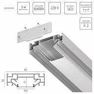 Комплект для встраиваемого монтажа трека Lightstar Barra Base 502430-6AI 500_191_3089499